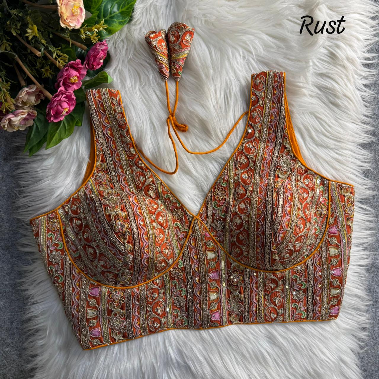 Heavy pure soft crape silk ready made blouse