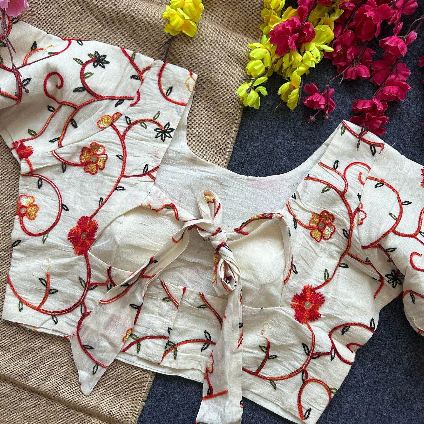 Pure Camric Cotton - Premium Readymade Blouse