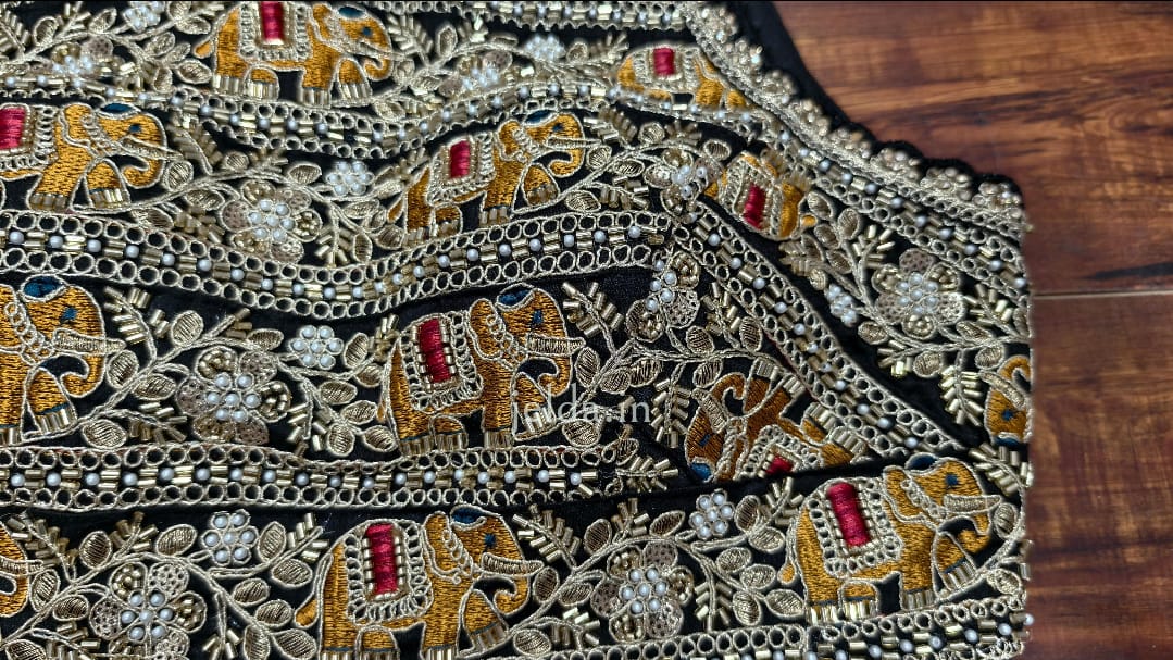 Heavy Embroidery work halter neck sleeveless - custom made blouses