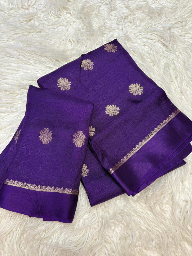 Pure viscose soft jute with satin patta border with jacquard putta sarees