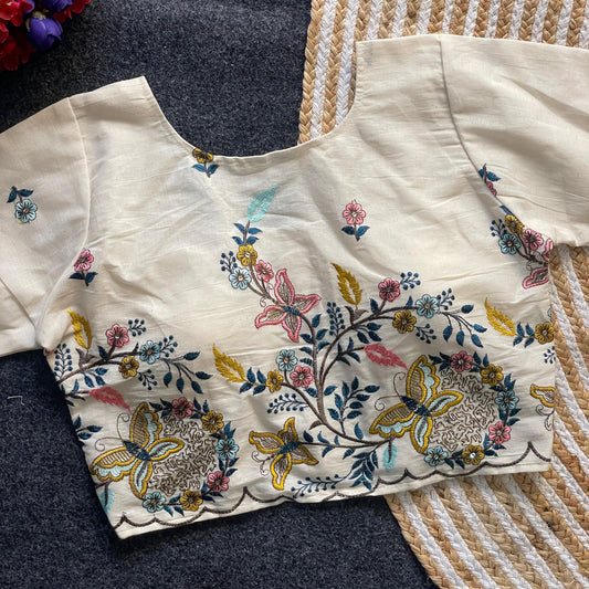 Heavy Cotton Embroidery Work - Premium Ready Made Blouses