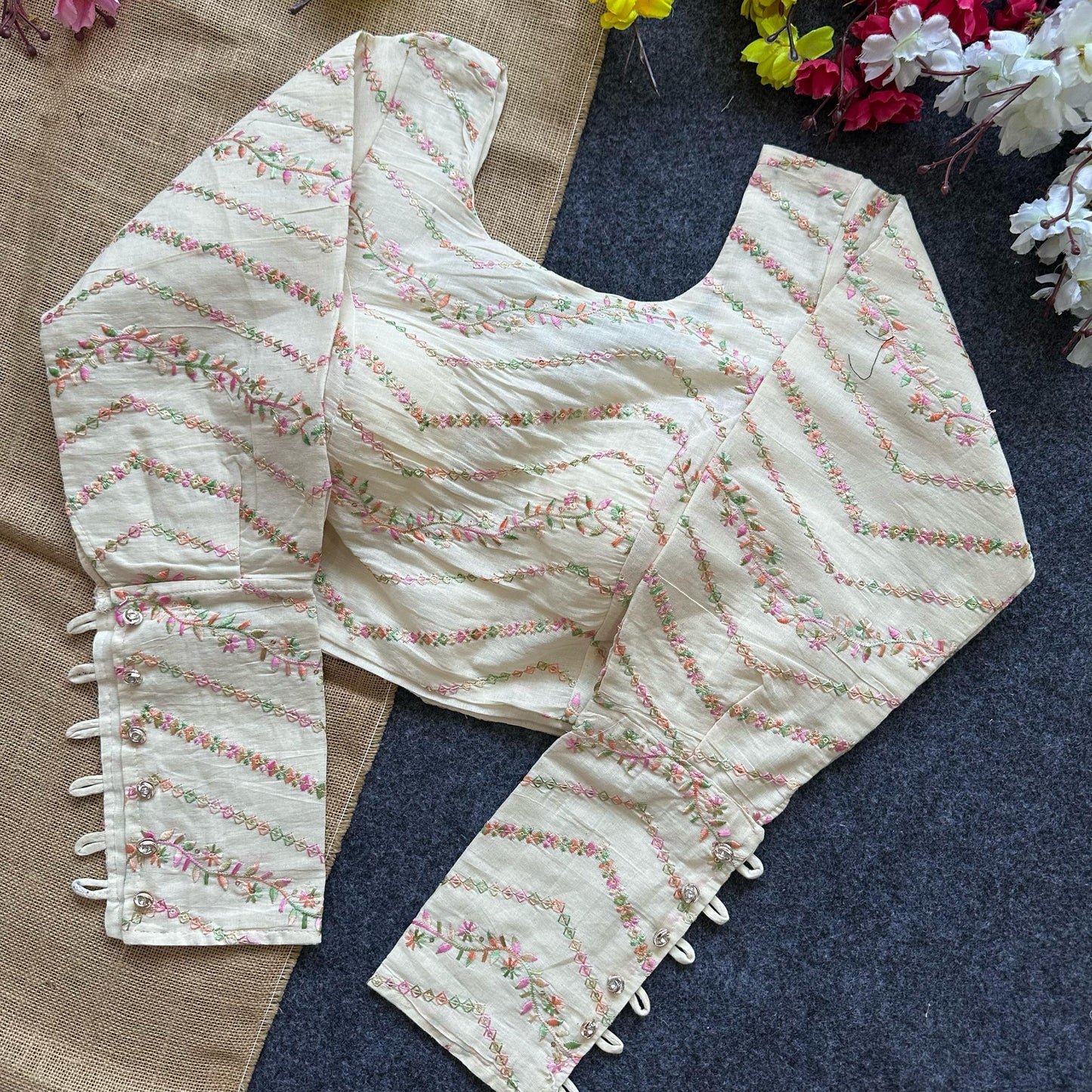 Pure Camric Cotton - Premium Readymade Blouse