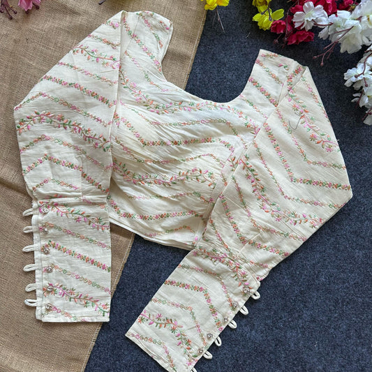 Pure Camric Cotton - Premium Readymade Blouse