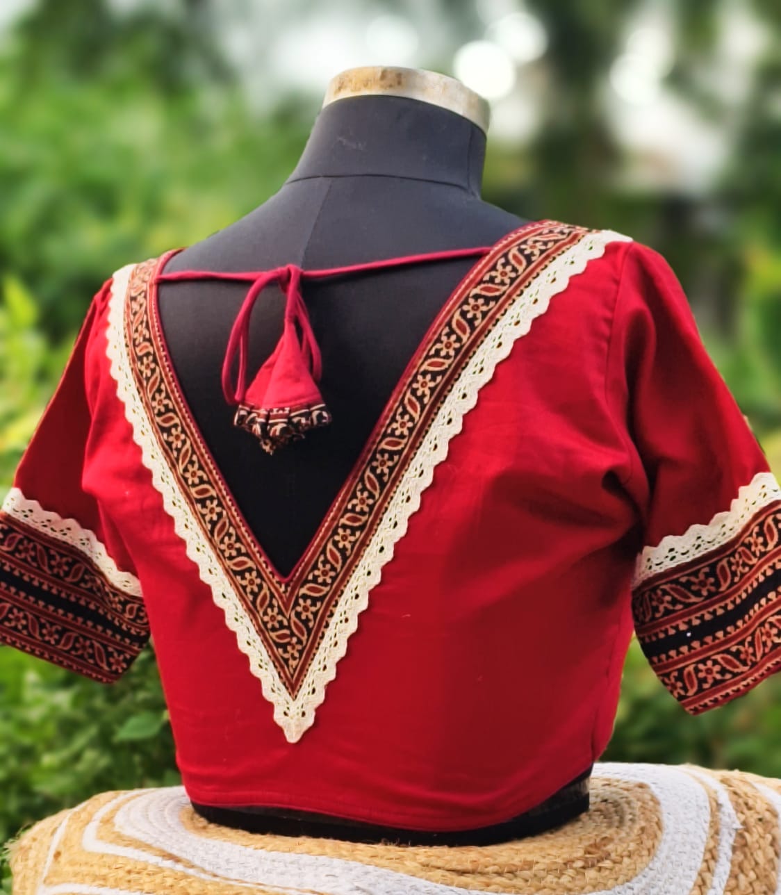 Cotton Silk V Neck - ready made blouse
