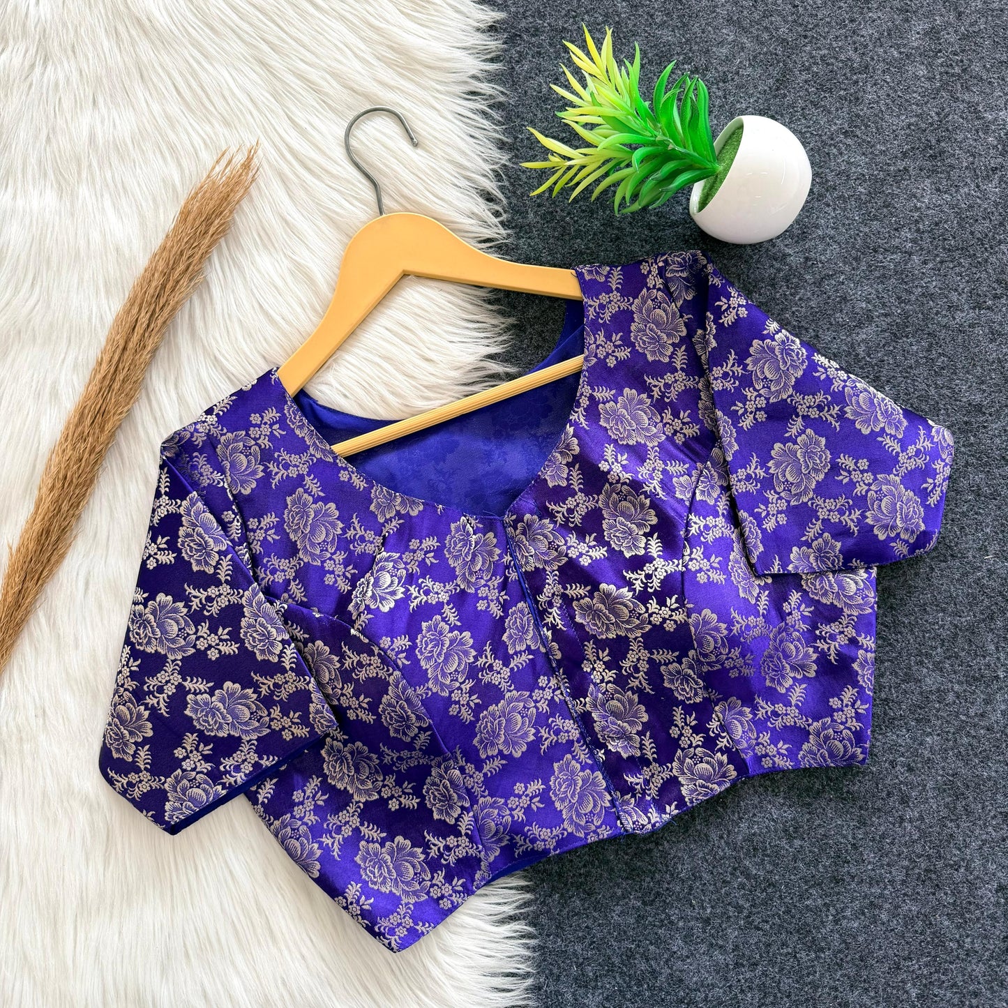 A beauty of weaving work all over ready made blouse