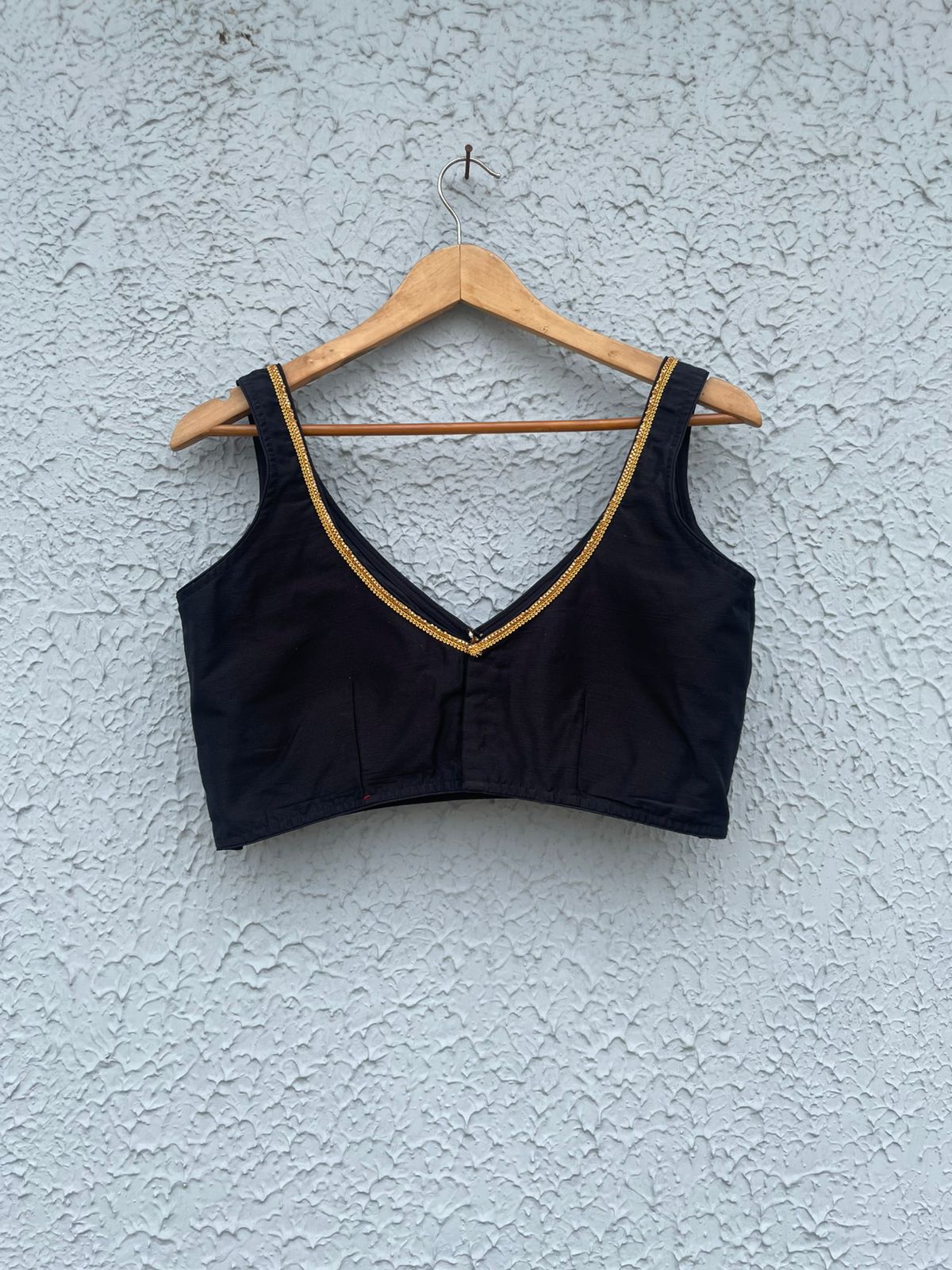 Raw silk with golden lace work designer blouses