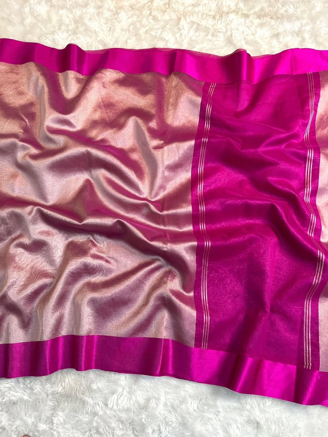 Banarasi Tissue Satin Border Soft Saree