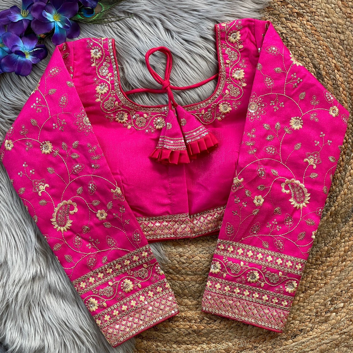 Heavy Embroidery Bridal Work ready made blouse