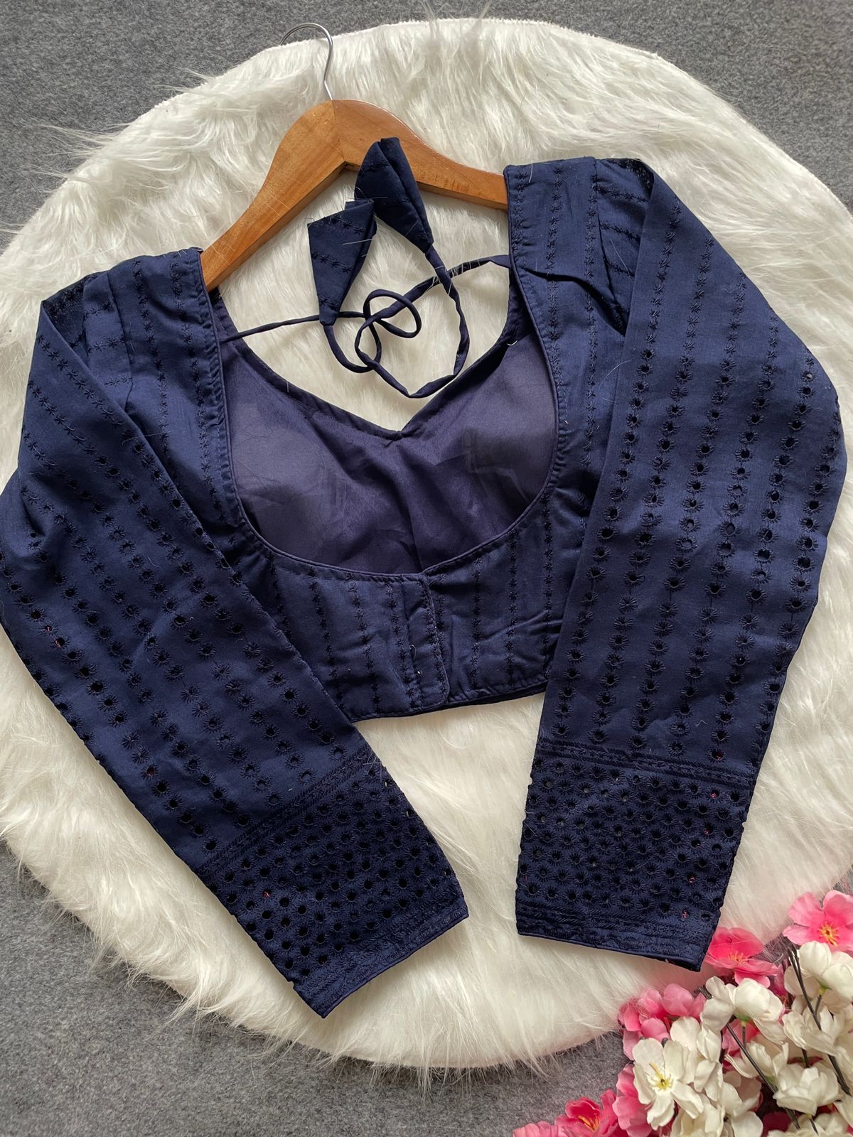 Pure Cotton Hakoba full sleeve ready made blouse