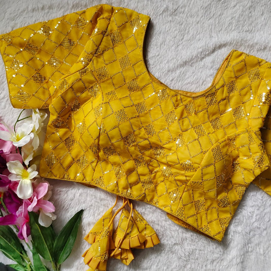 Launching new designer Heavy Georgette with  sequins work - Premium Readymade Blouse