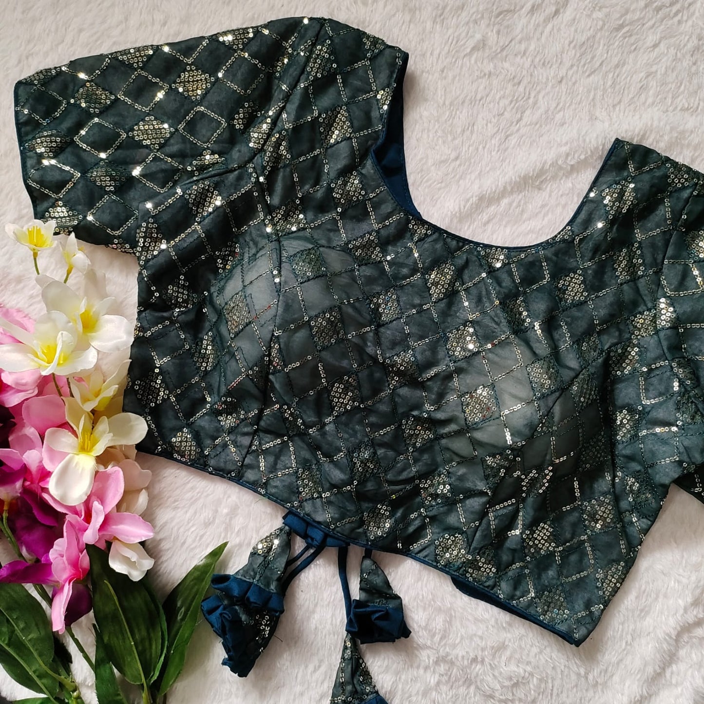 Launching new designer Heavy Georgette with  sequins work - Premium Readymade Blouse