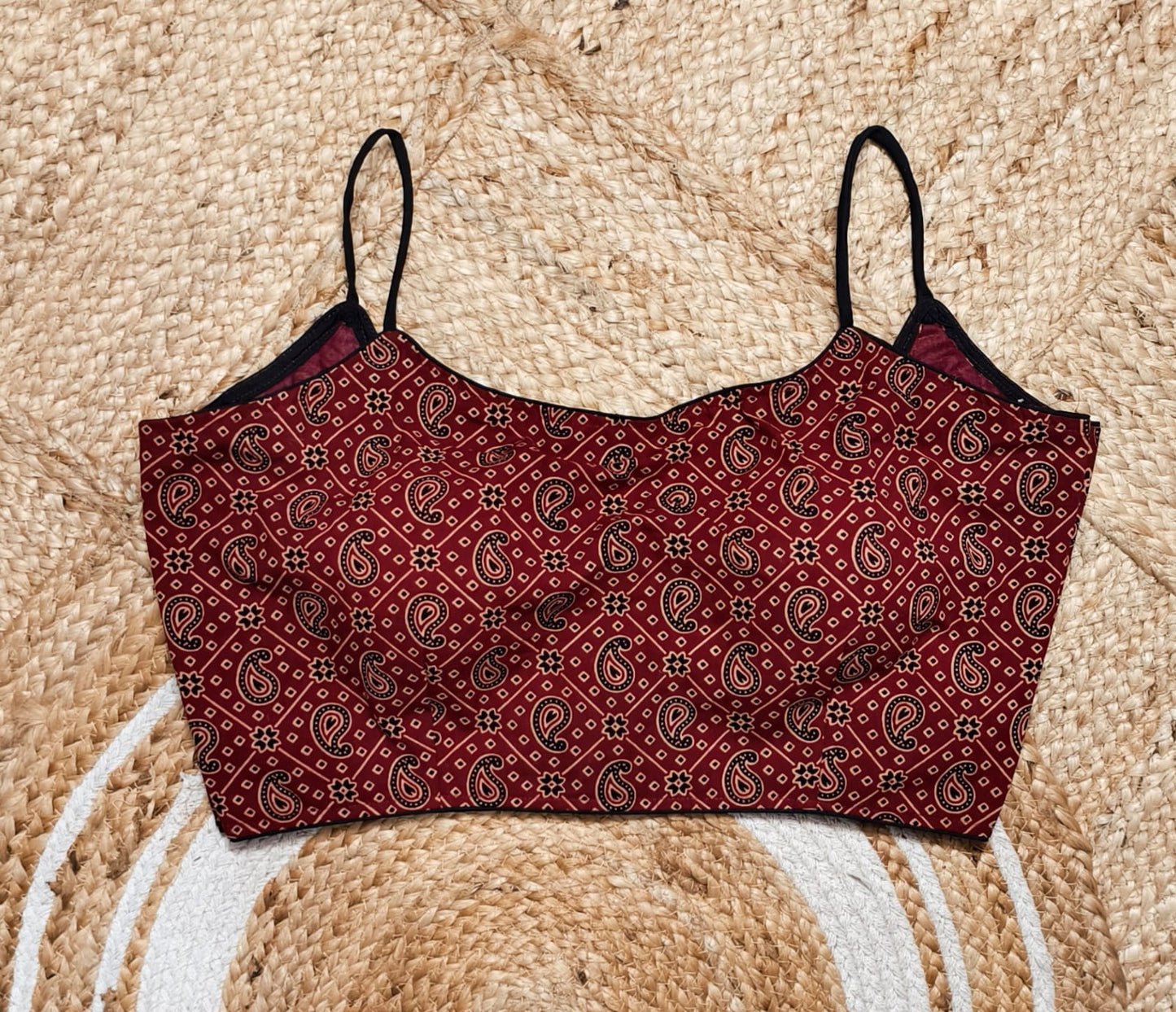 AJRAKH SHOLDER STRAPS/ NUDDLUS - PREMIUM READY MADE BLOUSE