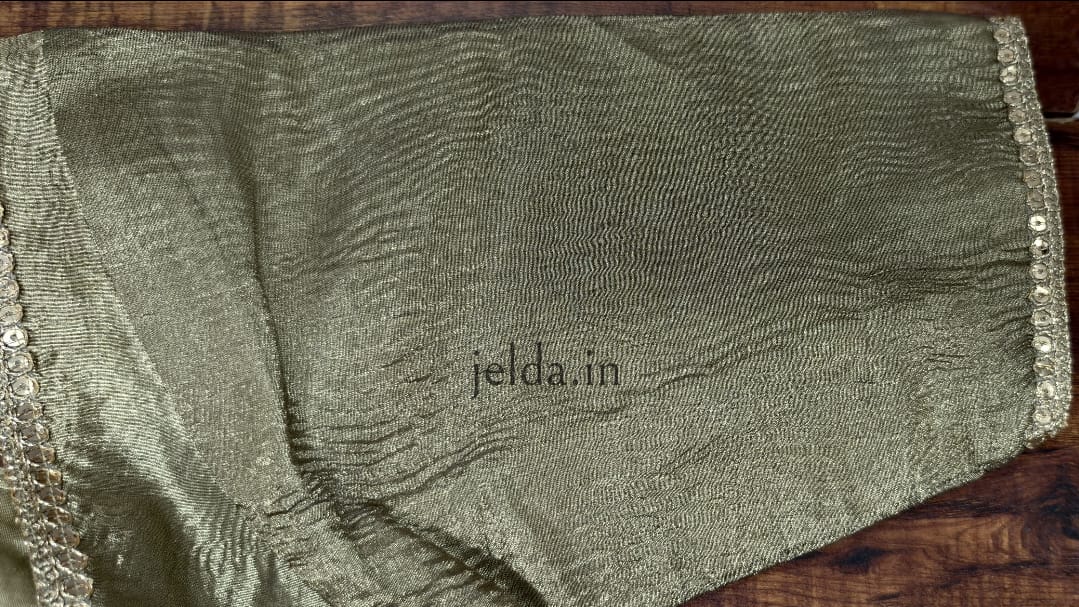 Cruss tissue fabric with lace work sleeve - custom made blouses