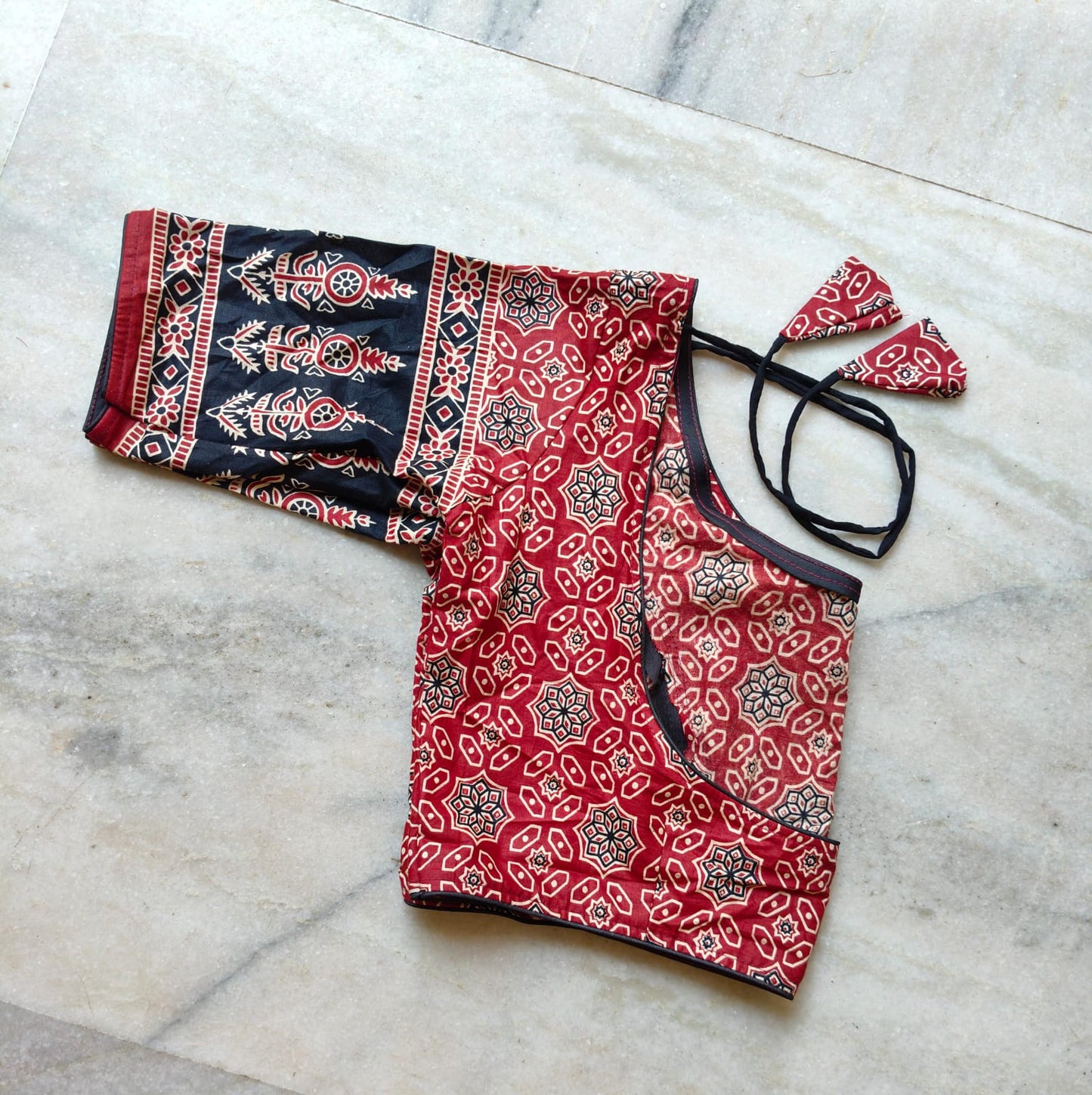 Pure Ajrakh Cotton - Premium Readymade Blouse