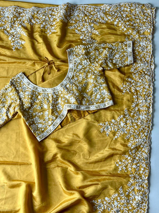 Soft crape silk saree
