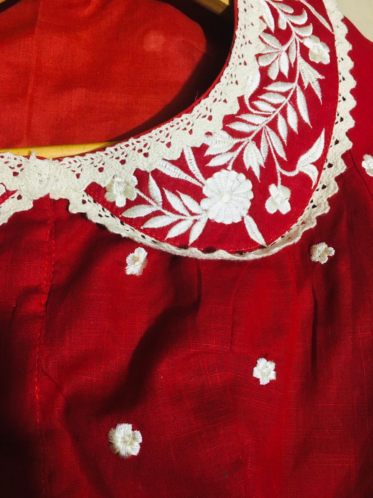 Cotton Embroidery Collar Neck - Premium Designer Blouse