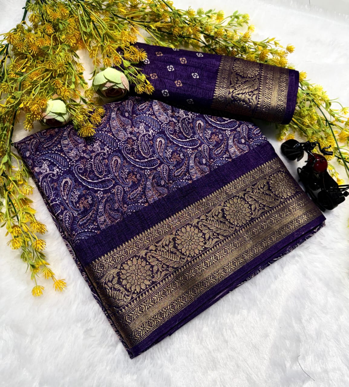 Pure Dola silk with crush all over sarees