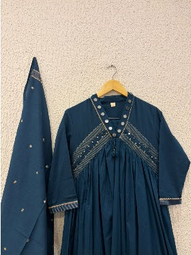 Cotton mirror work salwar suit