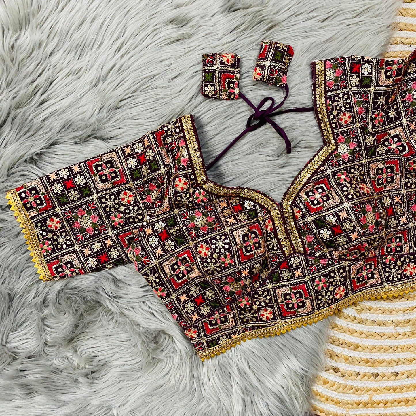 Presenting heavy georgette sequins and Multy work ready made blouses