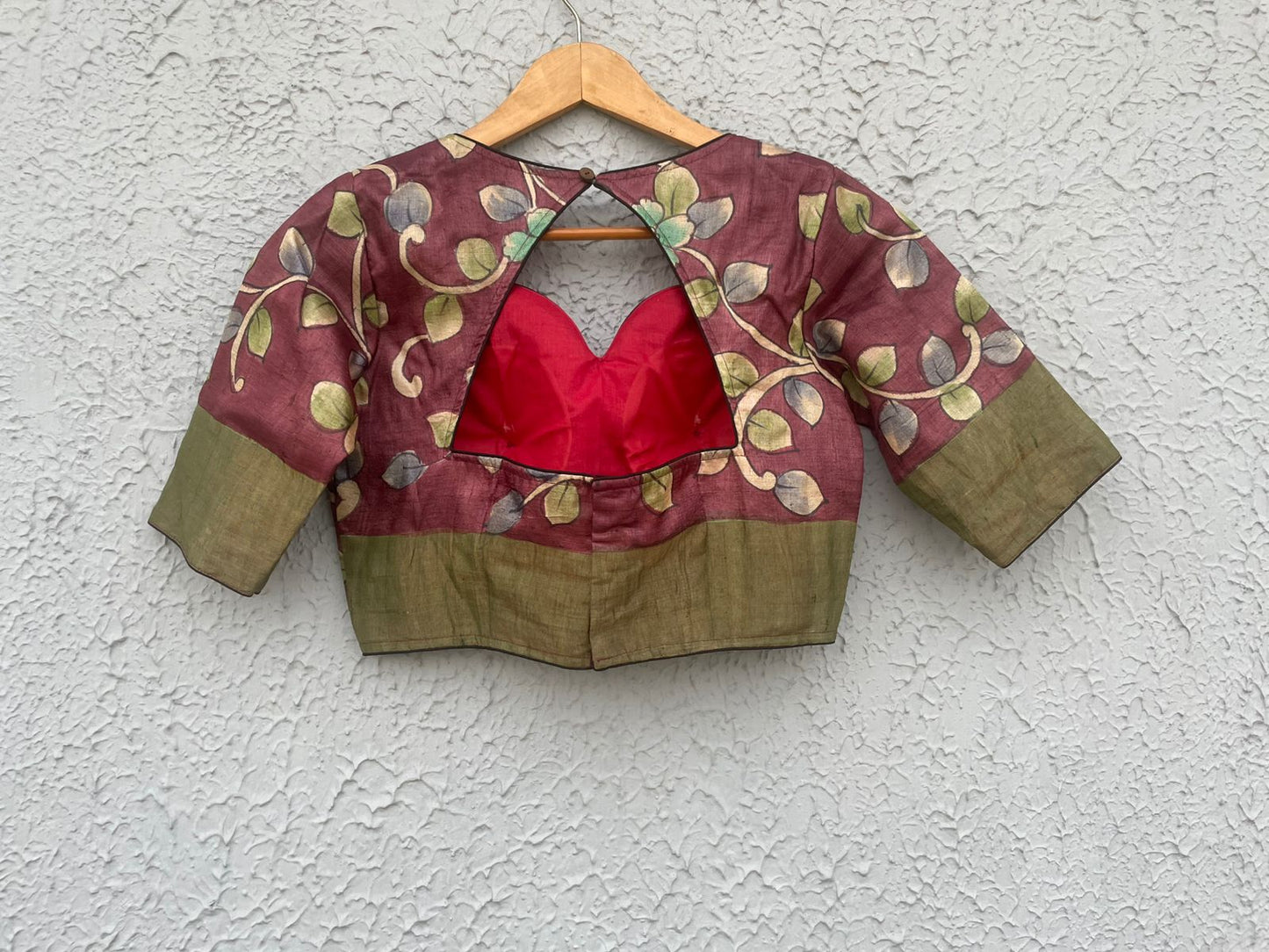 Gachi tusser hand kalamakri designer blouse