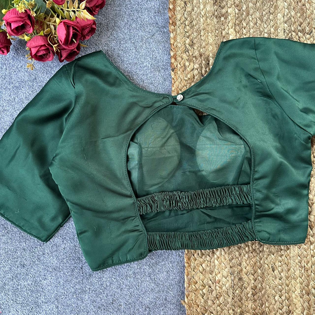 Pure malai satin ready made blouse