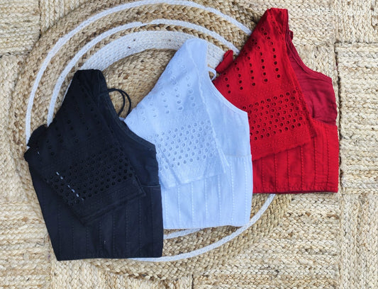 Hakoba round neck ready made blouse