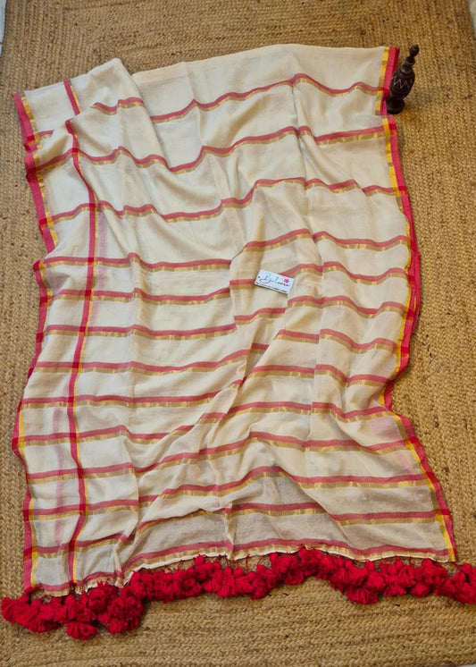 Pure Mul Mul cotton by cotton saree