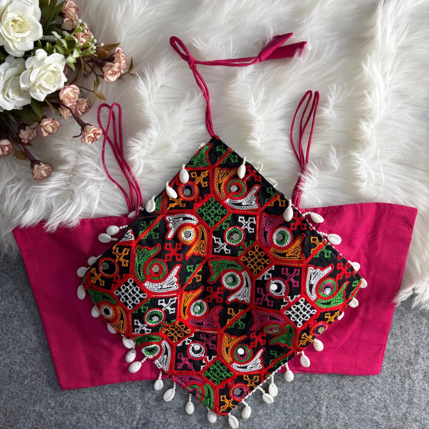 Heavy Embroidery With traditional Lace ready made blouse