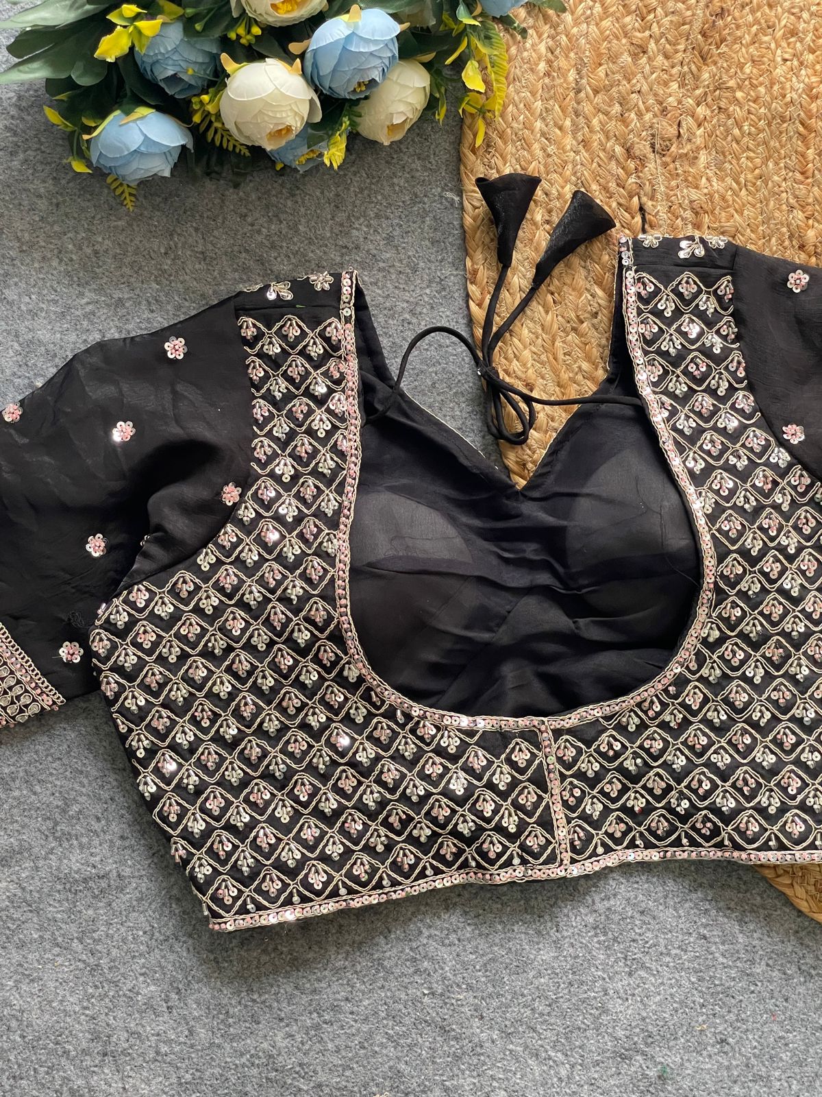 Heavy Handwork + Sequins & Codding Thread Work ready made blouse