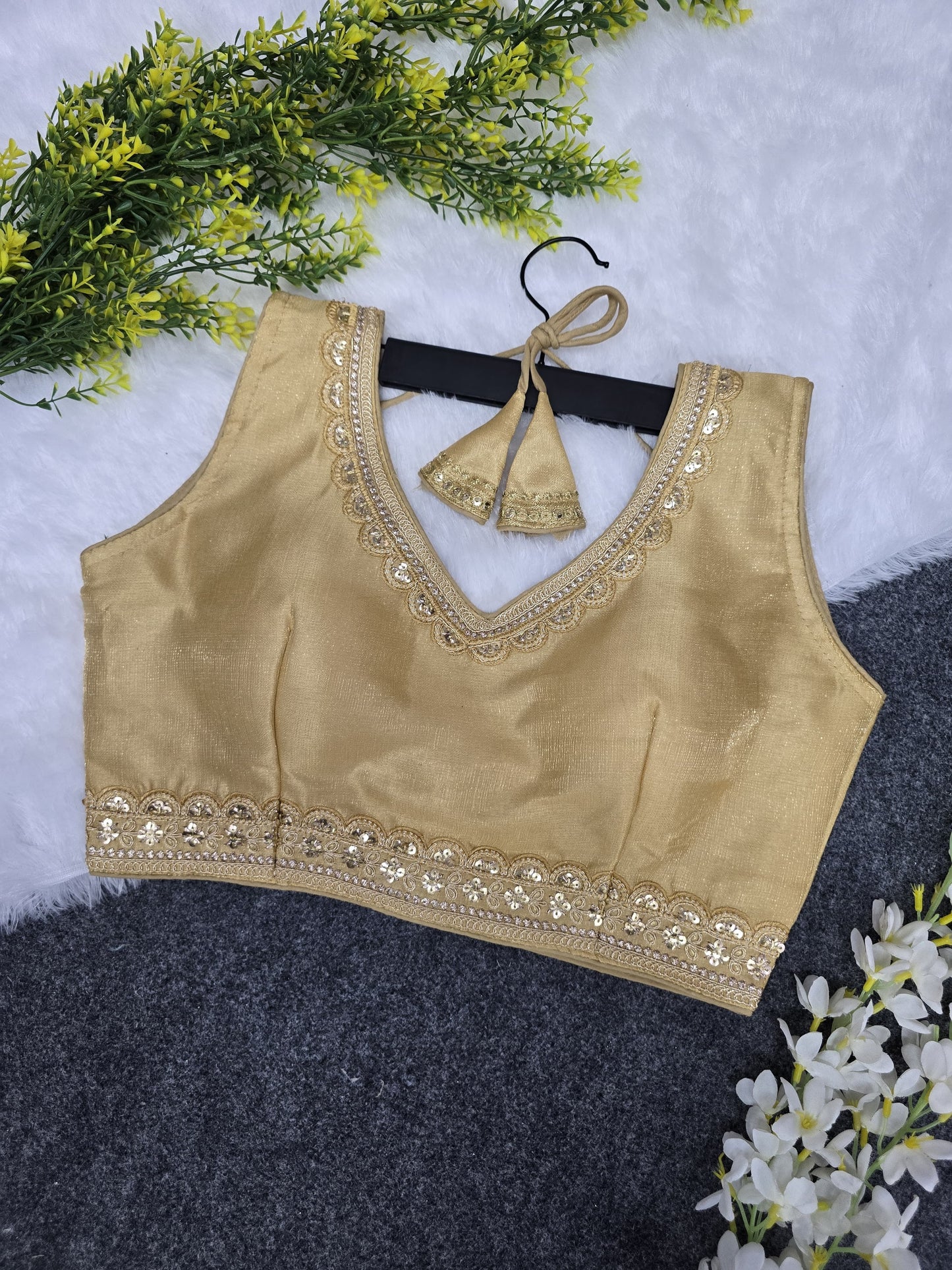 Slub silk partywear ready made blouses