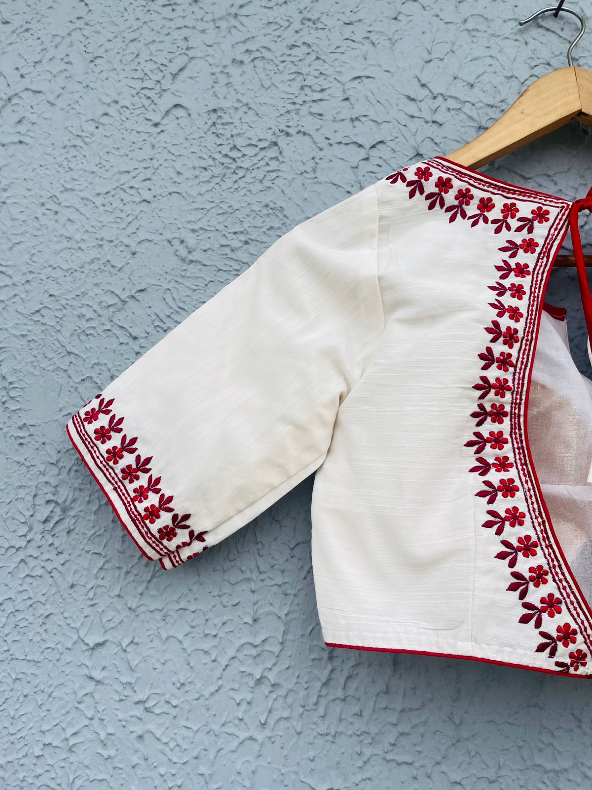 Embroidered work backless keyhole designer blouses