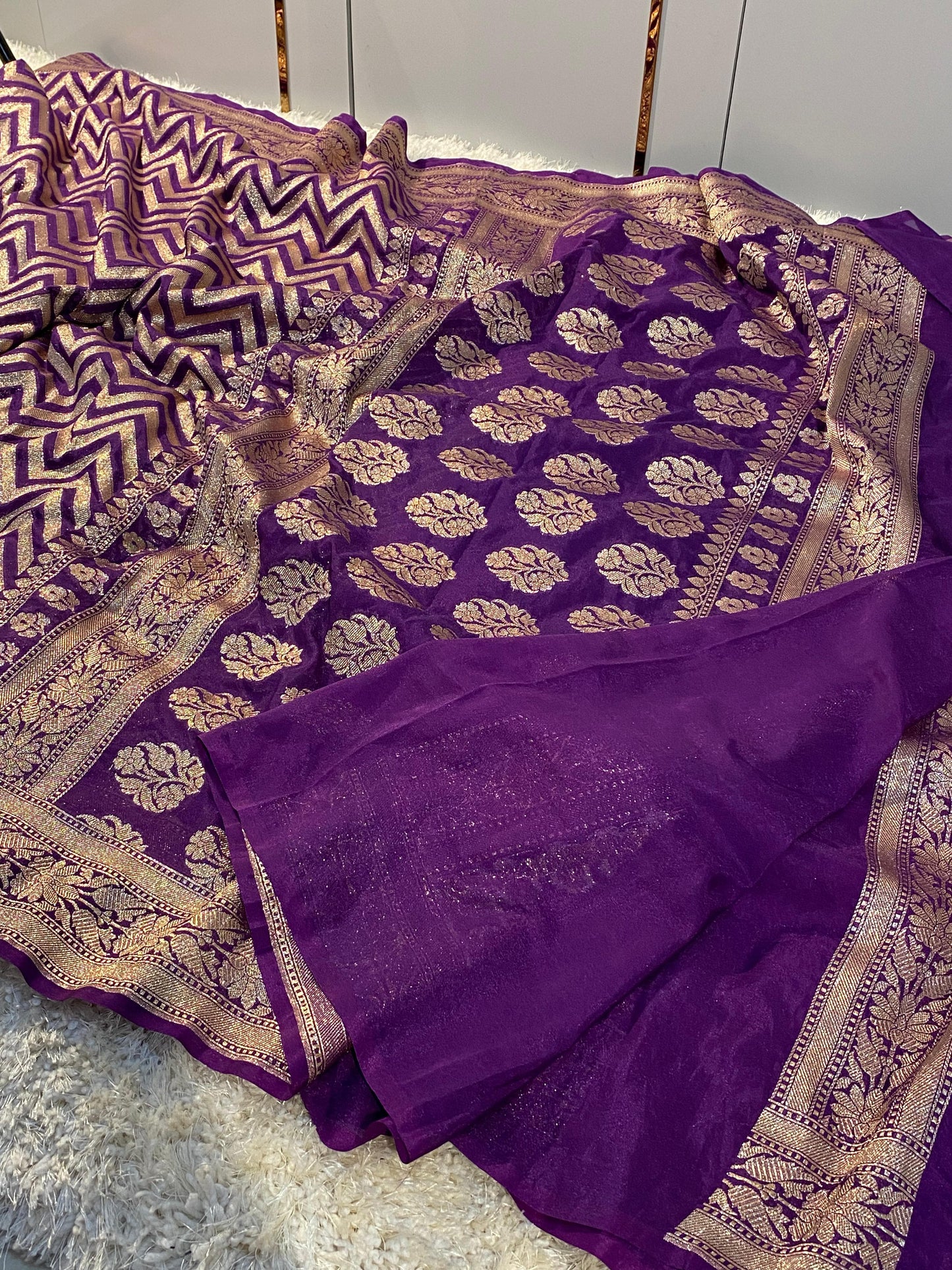 Handloom Banarasi Katan Georgette Silk Saree