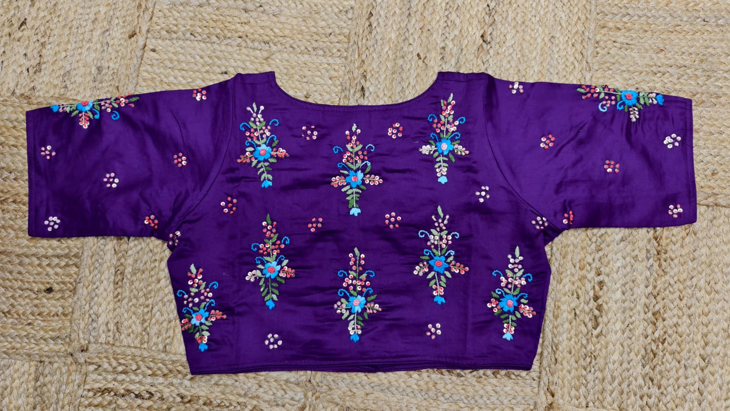 Cotton silk kundan ready made blouse