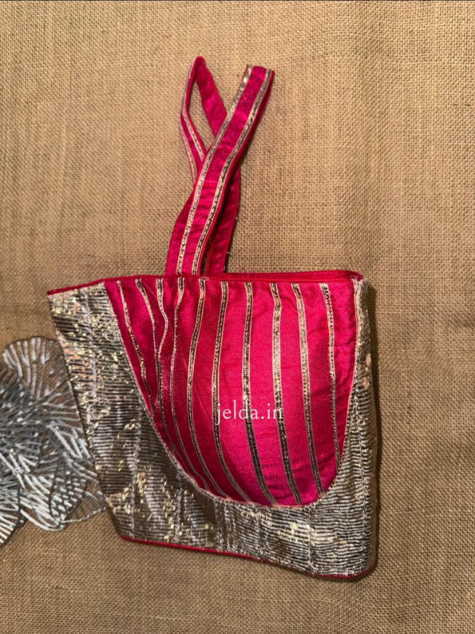 Multicolor Striped & Sequin Designer Corset Blouse – Adjustable Back Tie