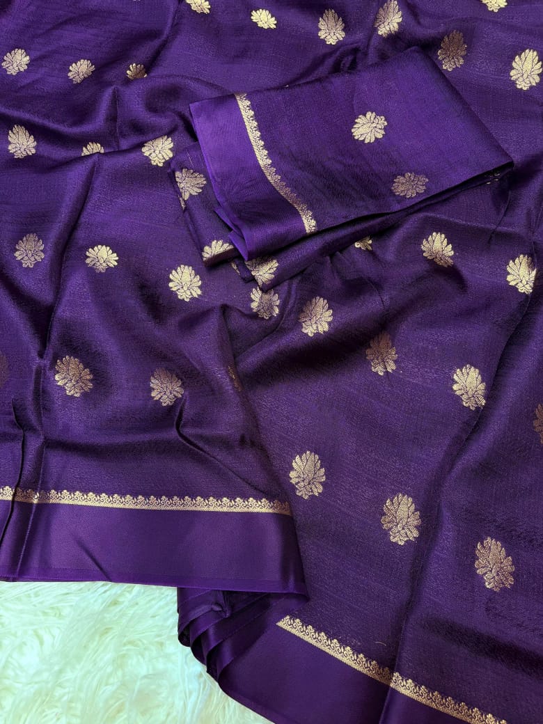 Pure viscose soft jute with satin patta border with jacquard putta sarees
