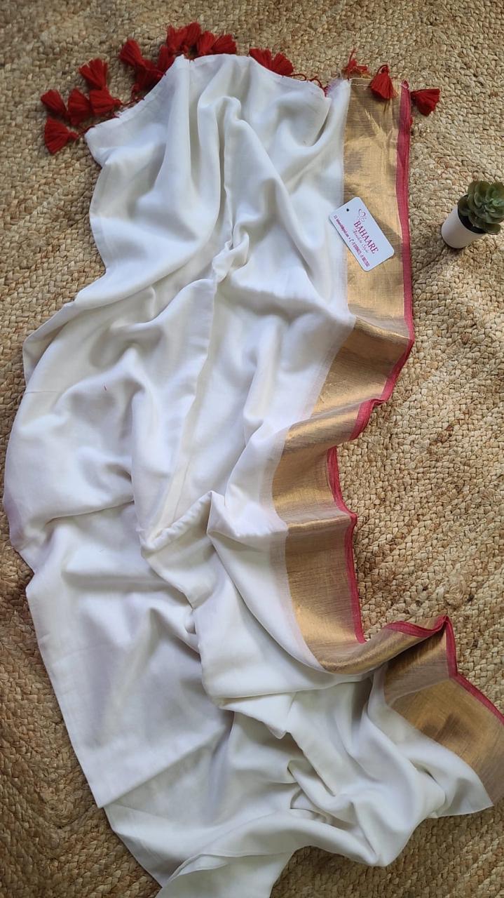 Pure Mul Mul cotton by cotton saree