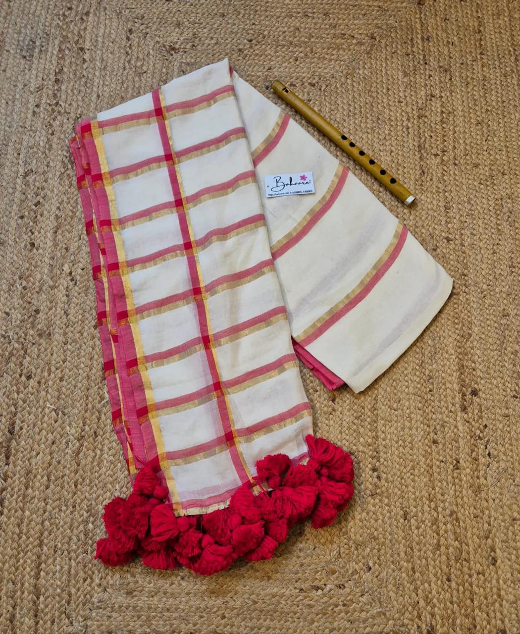 Pure Mul Mul cotton by cotton saree