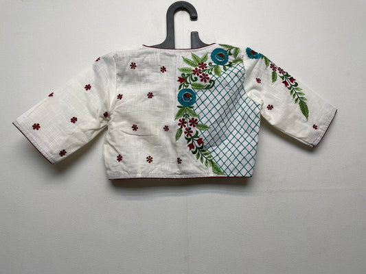 Cotton embroidered designer blouses