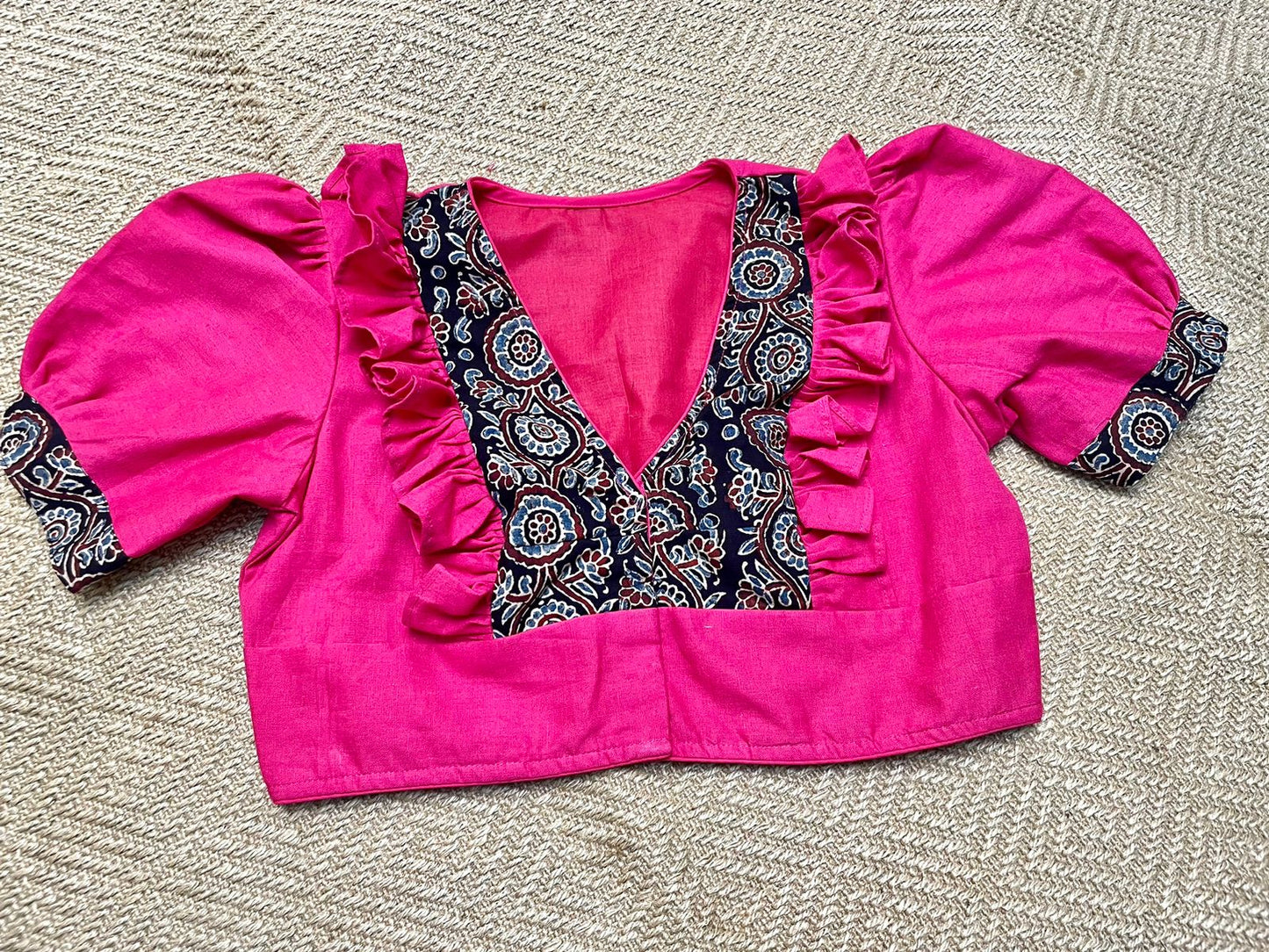 Cotton Printed With Frill - Premium Designer Blouse
