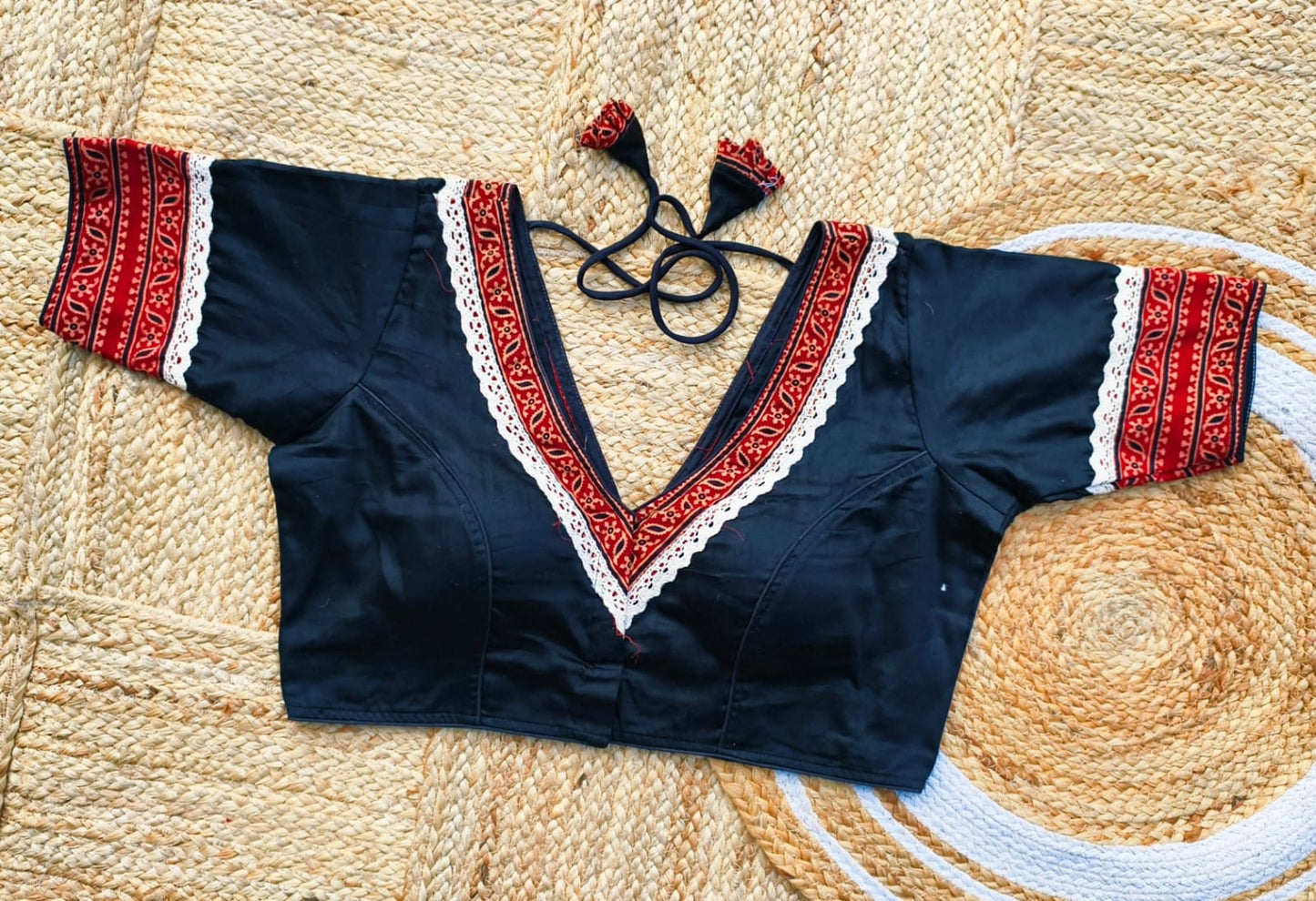 Cotton Silk V Neck - ready made blouse