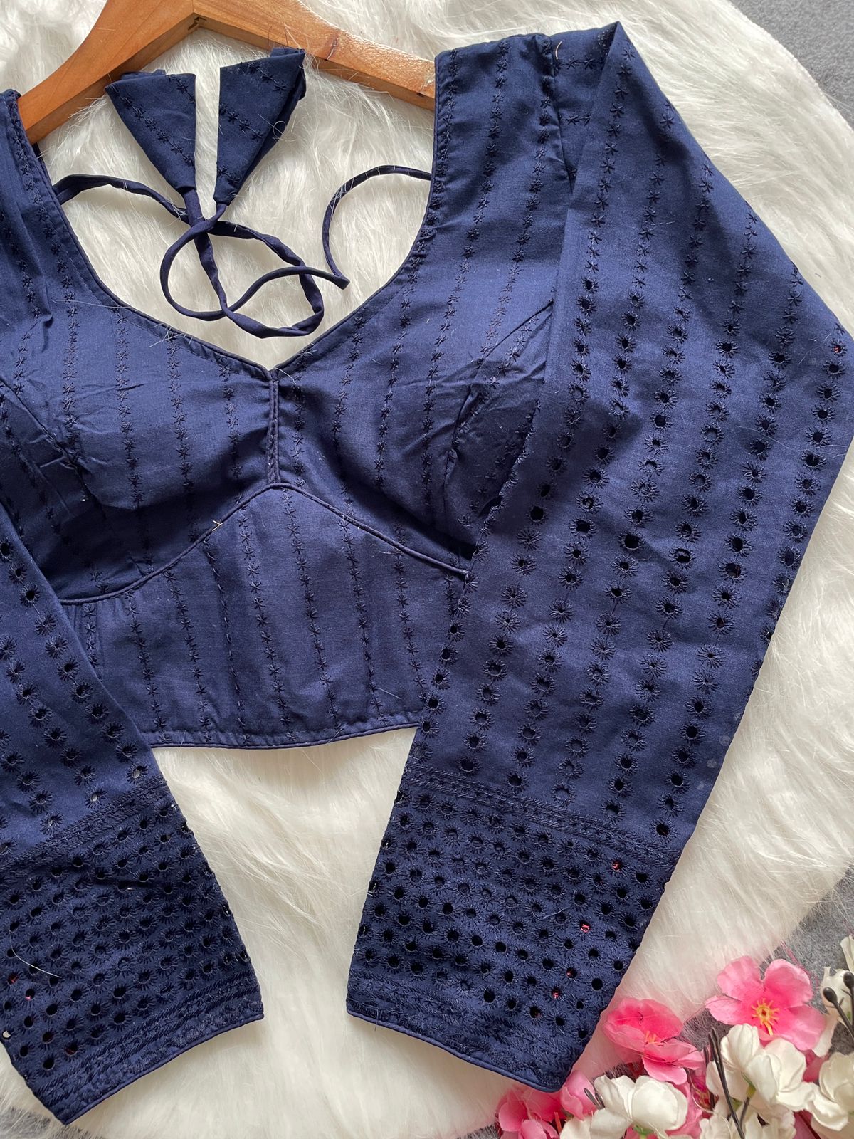 Pure Cotton Hakoba full sleeve ready made blouse
