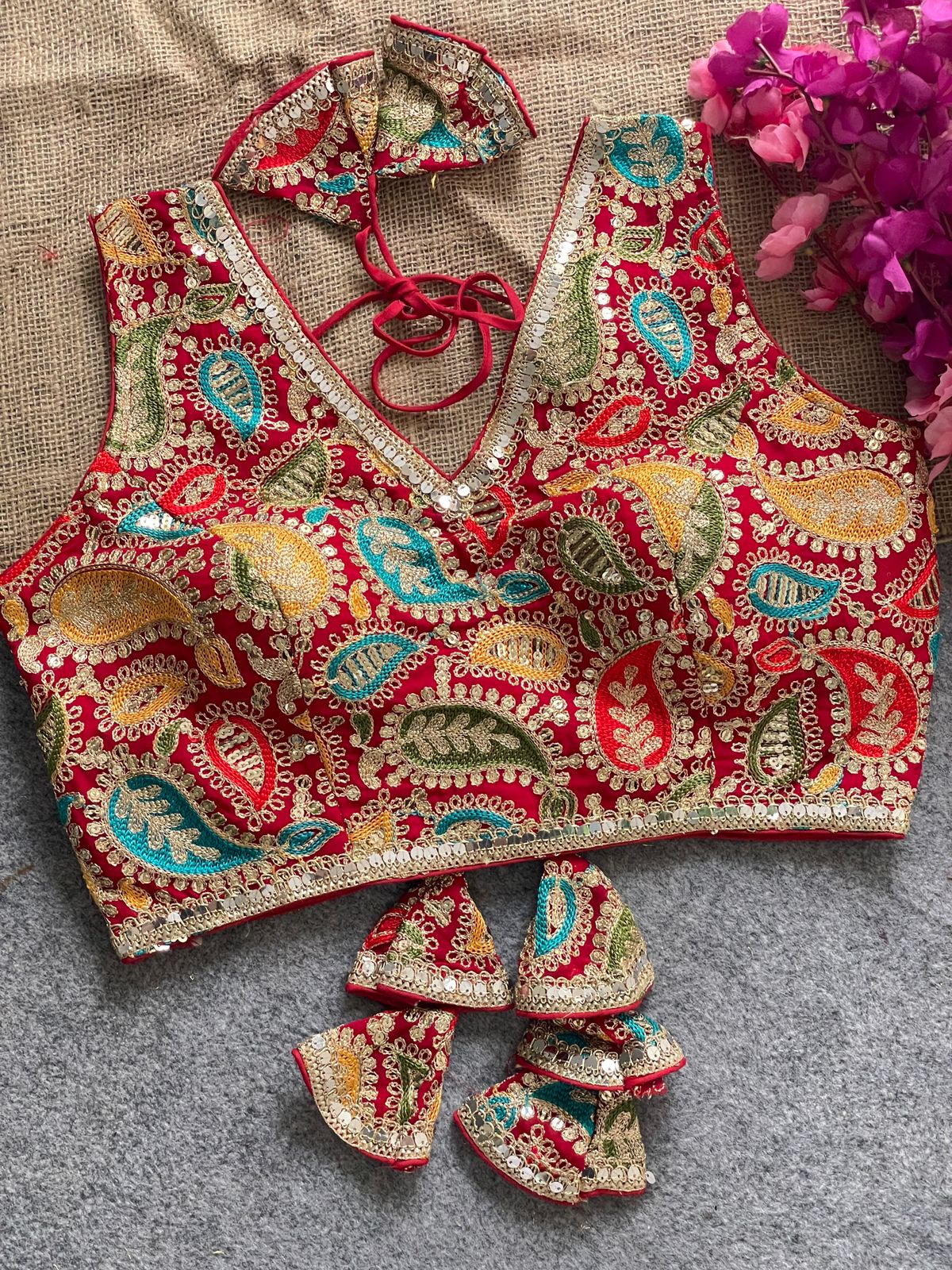 Premium Kashmiri work ready made blouse