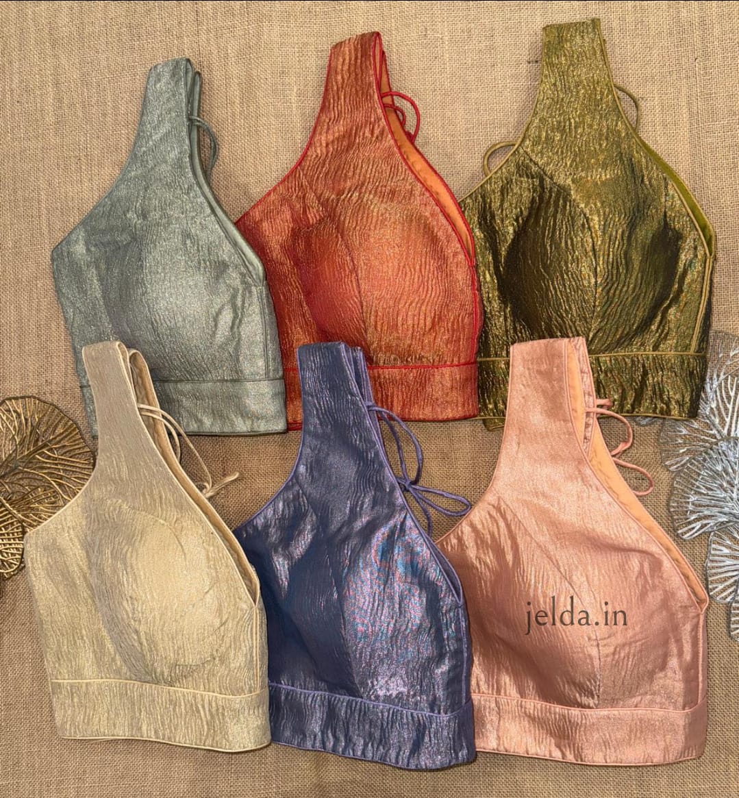 Premium Plain Sleeveless V Neck Blouses – Silk Fabric