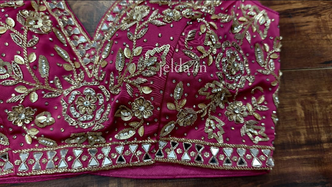 Heavy Embroidery work sleeveless - custom made blouses