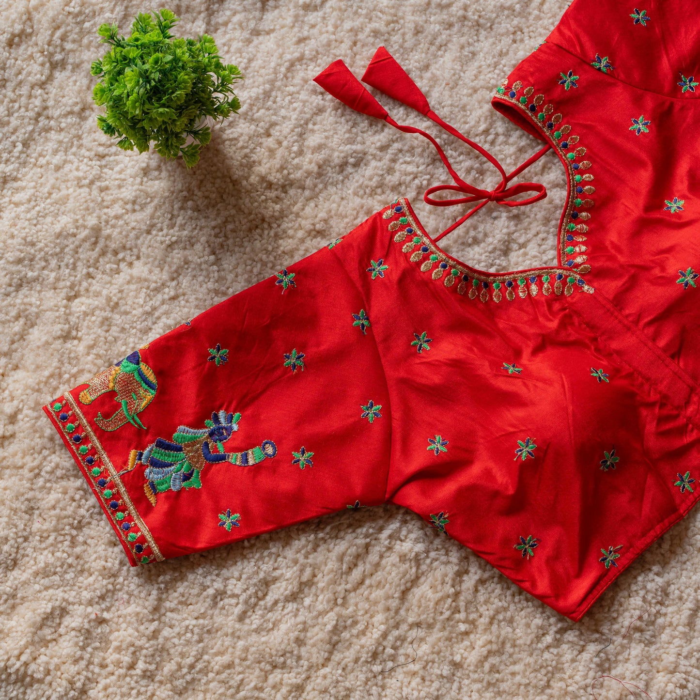 Beautiful embroidery work touch up with sequins all over ready made blouses