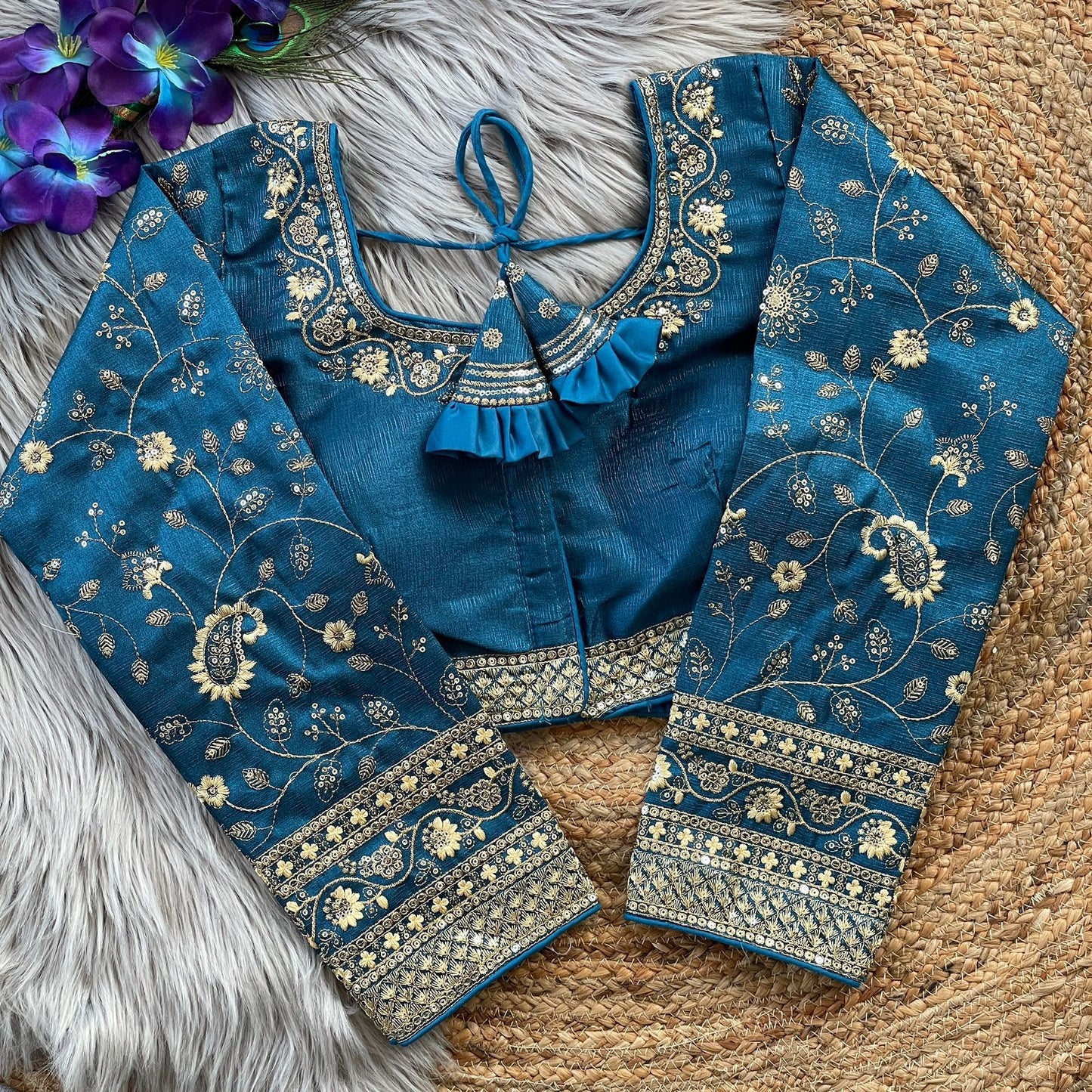 Heavy Embroidery Bridal Work ready made blouse