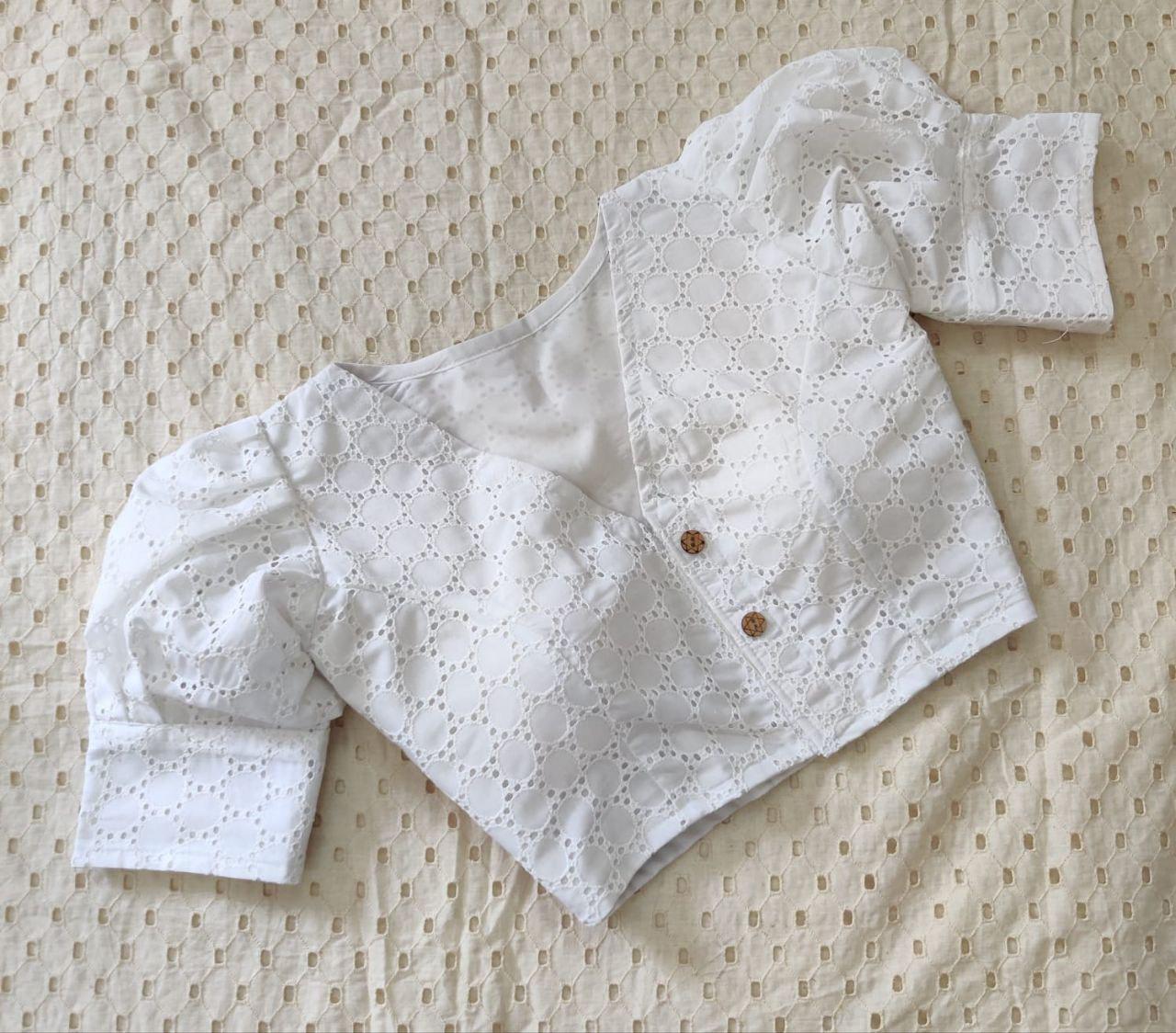 Hakoba boatneck with puff sleeve ready made blouses