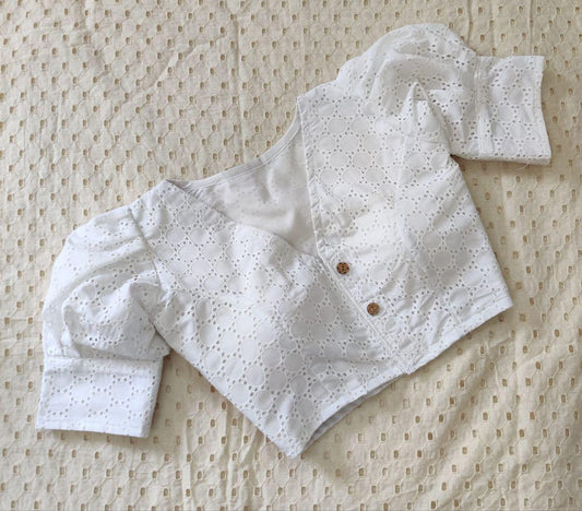 Hakoba boatneck with puff sleeve ready made blouses