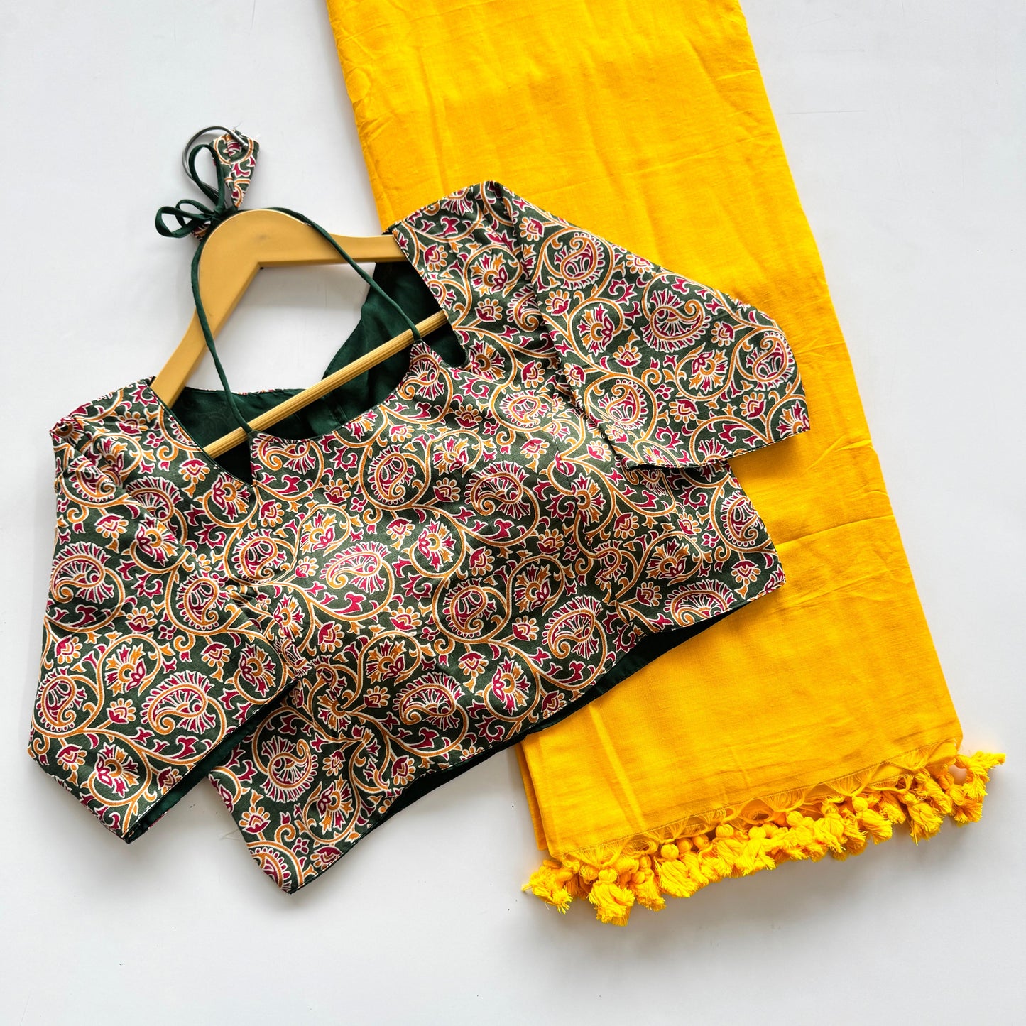 Pure cotton saree with ready made blouse