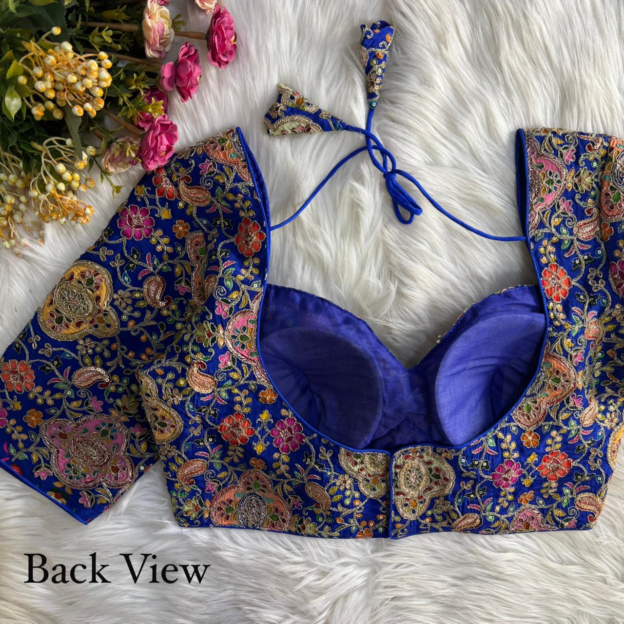 Heavy Embroidery With Beautiful Position Print ready made blouse